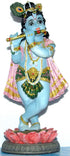 Krishna On Lotus Deity 8"