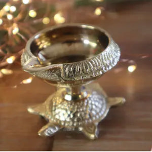 Brass Turtle Diya Puja Lamp