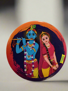 Pin Badges : Radha Krishna Purple