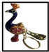 Enamel Painted Peacock Keychain