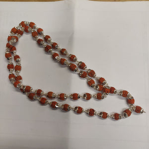 Pure Silver + Rudraksha neckbeads