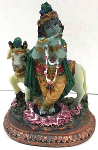 Krishna with Cow Deity 3.5" Murti