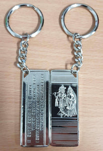 Radha-Krishna Silver Keychain